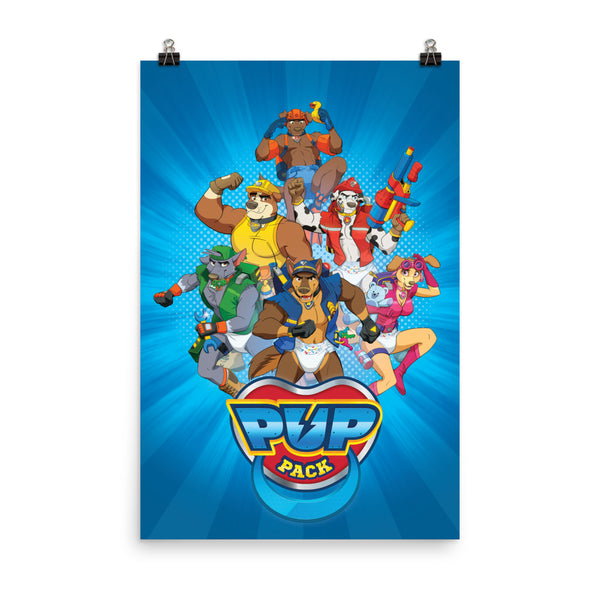 Pup Pack 24x36'' Poster (Blue)