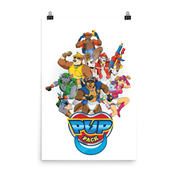 Pup Pack 24x36'' Poster (White)